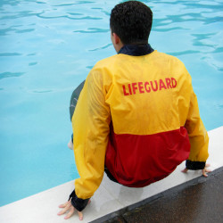 lifeguard stretching cagoule anorak wet fun
