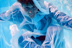 white anorak underwater