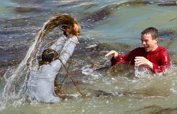swimming in clothes