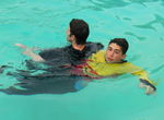 RESCUE, CASUALTY, CONSCIOUS, 3 CROSS CHEST TOW
Support the casualty to keep their head out of the water 2