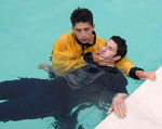 RESCUE, CASUALTY, UNCONSCIOUS, 3 RESCUE BREATHING
Support the casualty for resuscitation and do not touch the throat 10